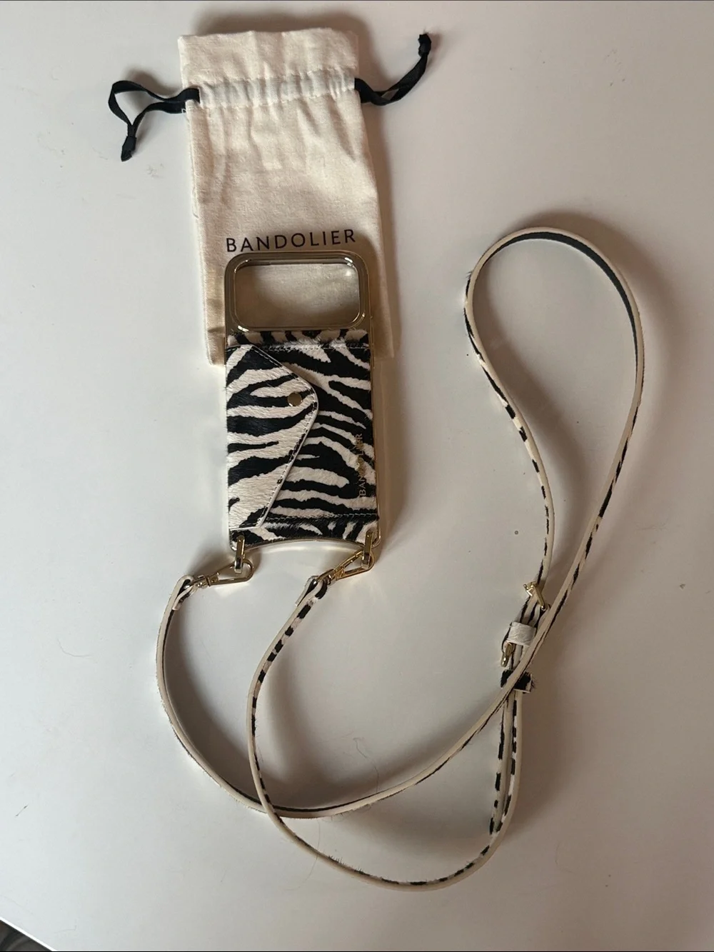 Bandolier Zebra Print Card & Key Holder - Black & White
